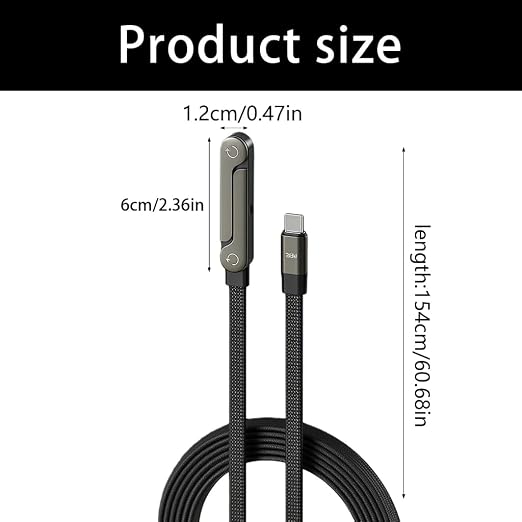 240W 2-in-1 Fast Charging Cable with Phone Stand – 1.5M Multi-Purpose Charging & Data Cable
