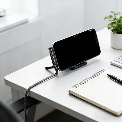 240W 2-in-1 Fast Charging Cable with Phone Stand – 1.5M Multi-Purpose Charging & Data Cable