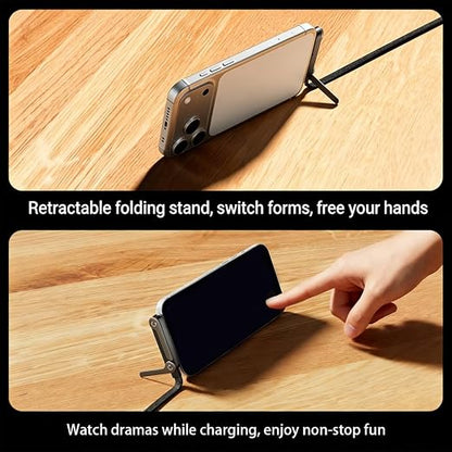 240W 2-in-1 Fast Charging Cable with Phone Stand – 1.5M Multi-Purpose Charging & Data Cable