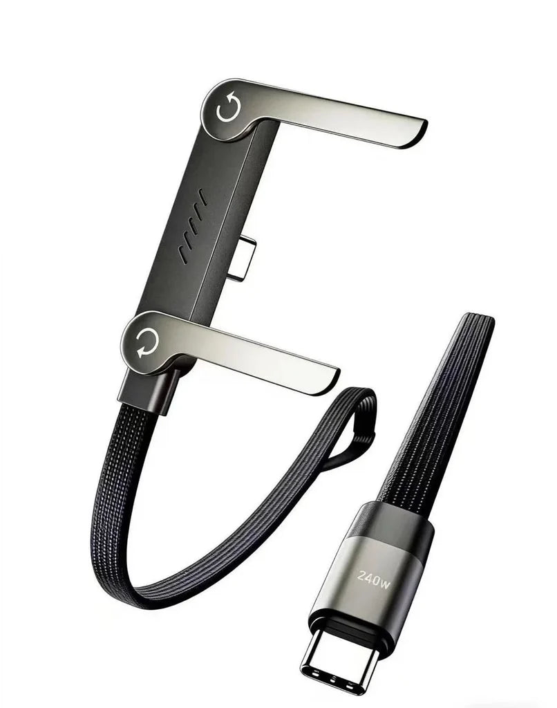 240W 2-in-1 Fast Charging Cable with Phone Stand – 1.5M Multi-Purpose Charging & Data Cable