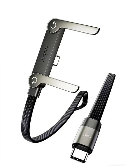 240W 2-in-1 Fast Charging Cable with Phone Stand – 1.5M Multi-Purpose Charging & Data Cable