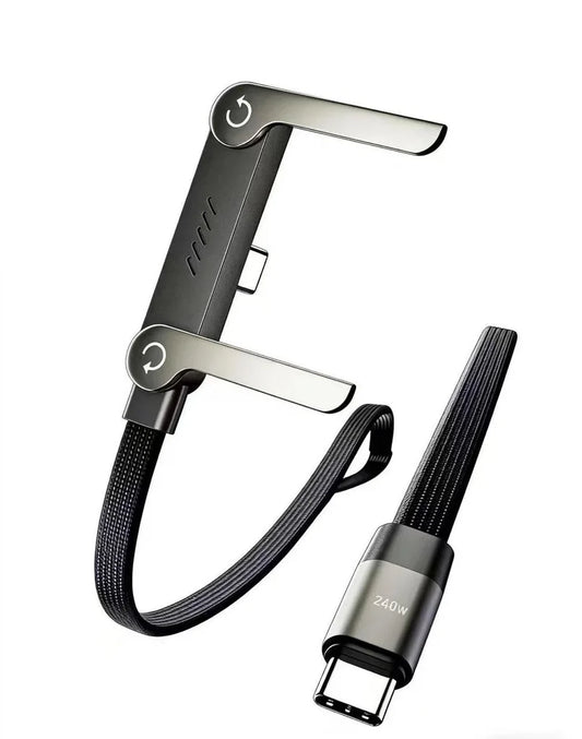 240W 2-in-1 Fast Charging Cable with Phone Stand – 1.5M Multi-Purpose Charging & Data Cable